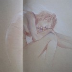 before: female figure; red pencil